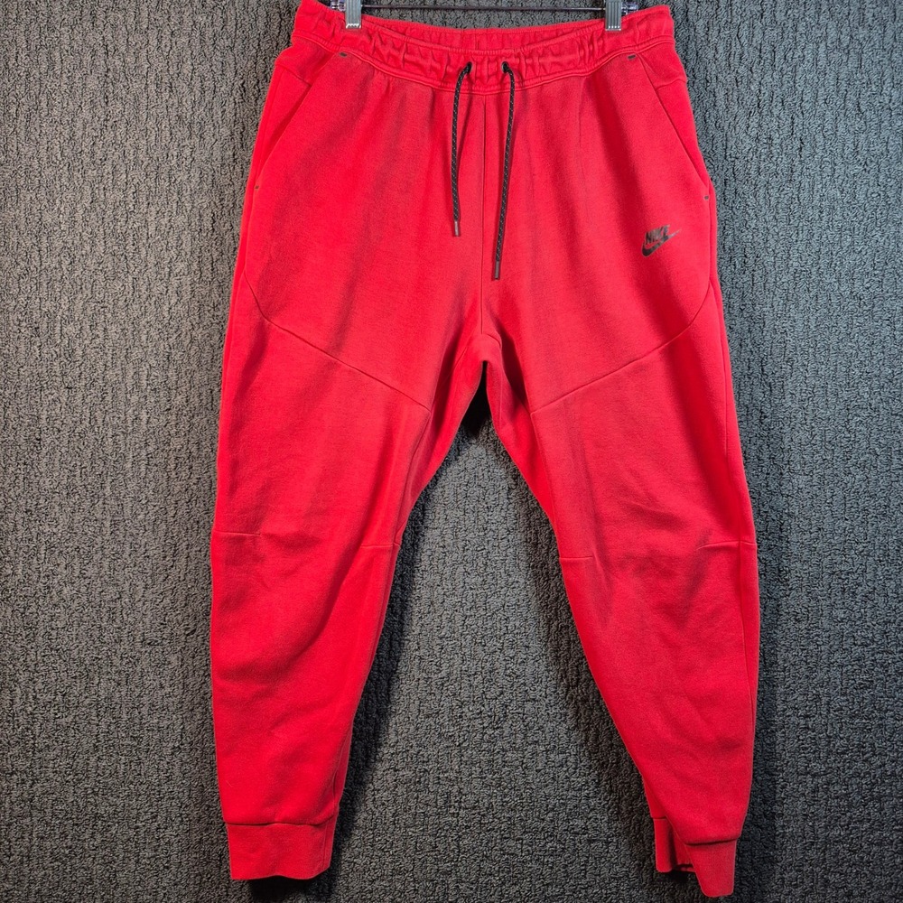 Nike Tech Fleece Joggers Mens XL Red Tapered Sweatpants Sportswear
